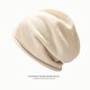 Женская кашемировая шапка-бини с напуском, зимняя, толстая, гофрированная, шерстяная, вязаная, теплая, мягкая, Skullies, шапки-бини Gorros, большой размер для леди