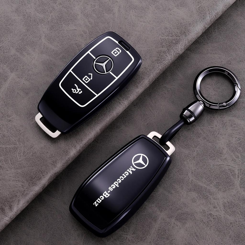Suede Leather Car Key Case For Mercedes Benz E Class W213 W205 E200 E260 E300 E320 AMG CLA 2018 2019 2020 Remote Fob Shell Case PJ1