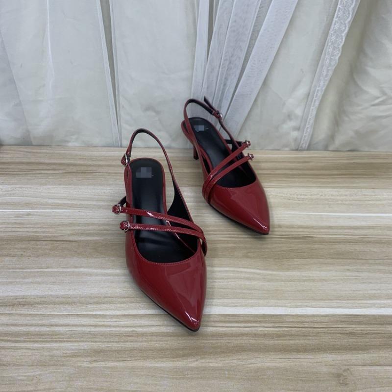 Дизайнерские туфли-лодочки с острым носком и неглубоким вырезом, новые, на высоком каблуке, летние, элегантные, украшенные пряжкой, шпилька, черные, женские