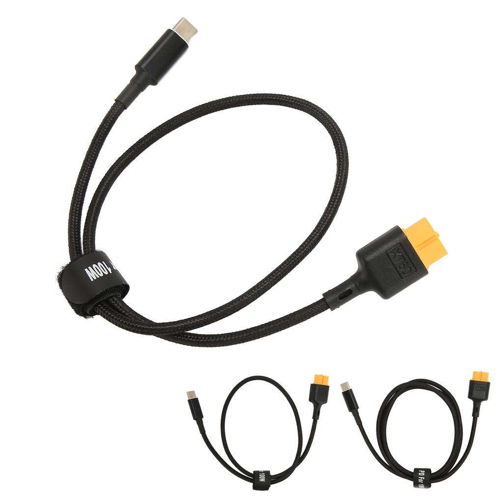 Type C To XT60 Charging Cable Stable USB C To XT60 Cord Portable Data Transfer PD 100W Charging Lightweight for RC