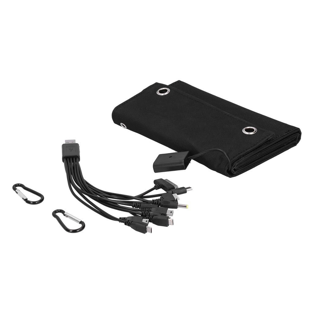 15W Solar Charger Board Bag Portable Camping Travel Foldable Solar Power Panel with Data Line