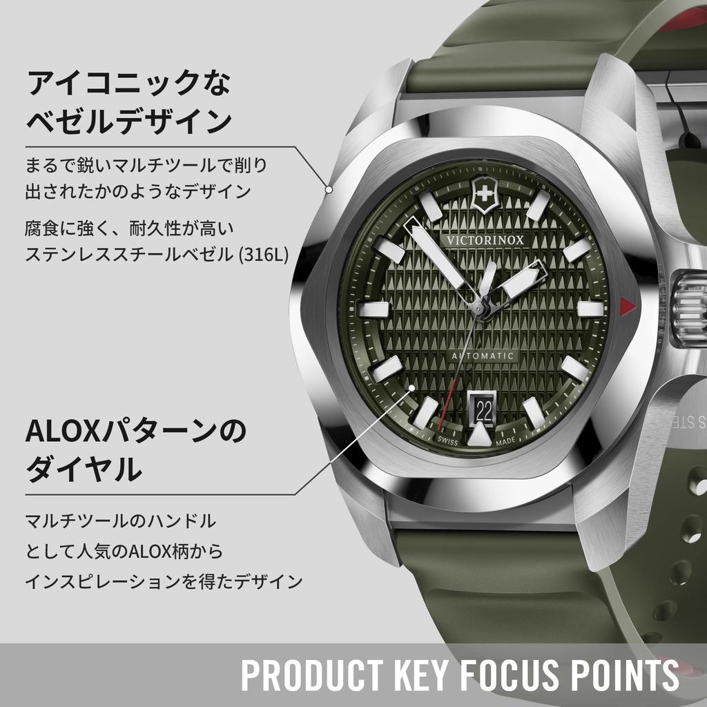 VICTORINOX автоматические часы аналоговые водонепроницаемые с автоматическим заводом зеленый циферблат зеленый резиновый ремешок корпус из нержавеющей стали набор инструментов для замены ремешка 5