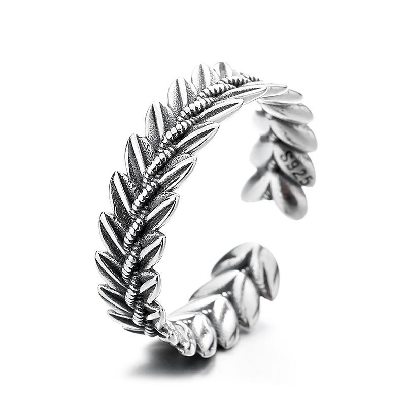 925 Silver Rings For Women Wheat Adjustable Ring Wedding Luxury Jewelry Accessories Jewellery Argent 925