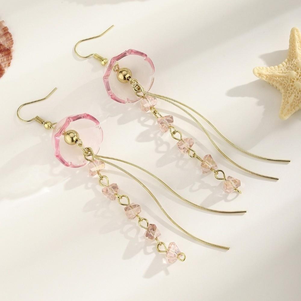1Pair Dreamy Long Pendant Earrings Elegant Earrings Jellyfish Tassel Earrings  Jewelry Accessories