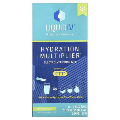 Hydration Multiplier, смесь для приготовления электролитного напитка, со вкусом арбуза, 10 отдельных пакетиков, 0,56 унции (16 г) Каждый