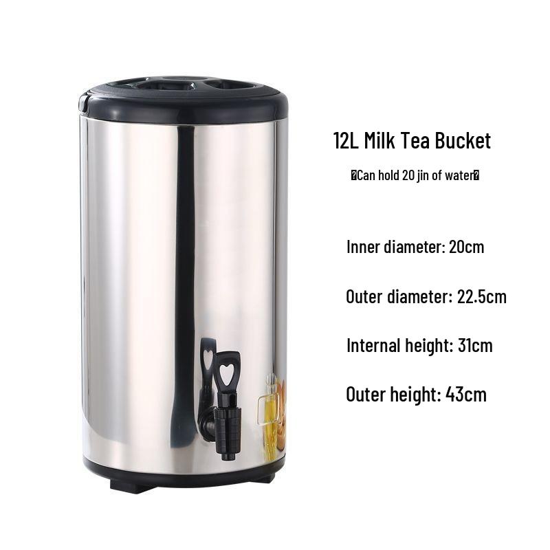 304 Stainless Steel Milk Tea Bucket - Large Capacity for Hot/Cold Preservation and Soy Milk