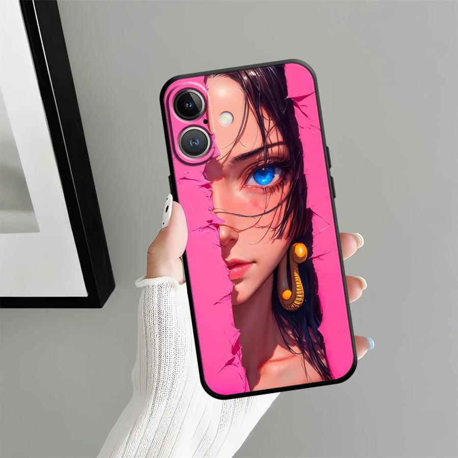 Чехол One Piece Нико Робин Нами для iPhone XR XS Max 13 12 11 17 Pro Max 15 16 14 Plus 7 8 17Air Черный Мягкий Чехол для Телефона