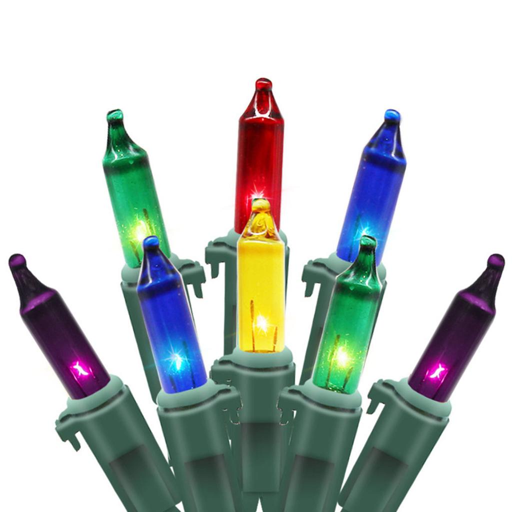 100 Light Christmas Decorative Lights US Standard Tungsten Filament Pull String Light String Outdoor Colored Light String