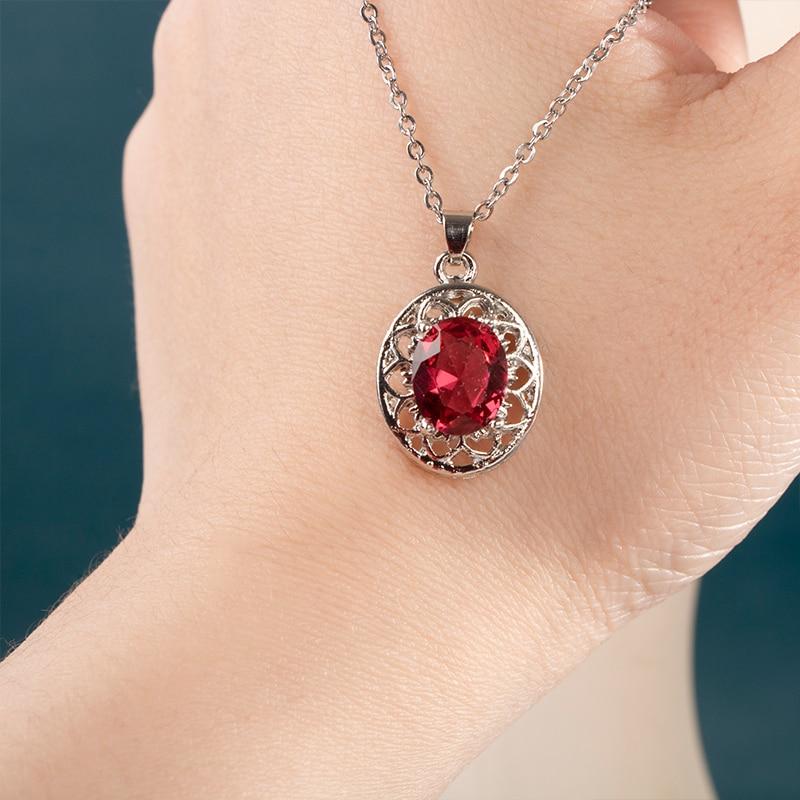 POMOiii Милые женские ожерелья с красным фианитом, простые стильные аксессуары для вечеринки, модное ожерелье с подвеской, ювелирные изделия
