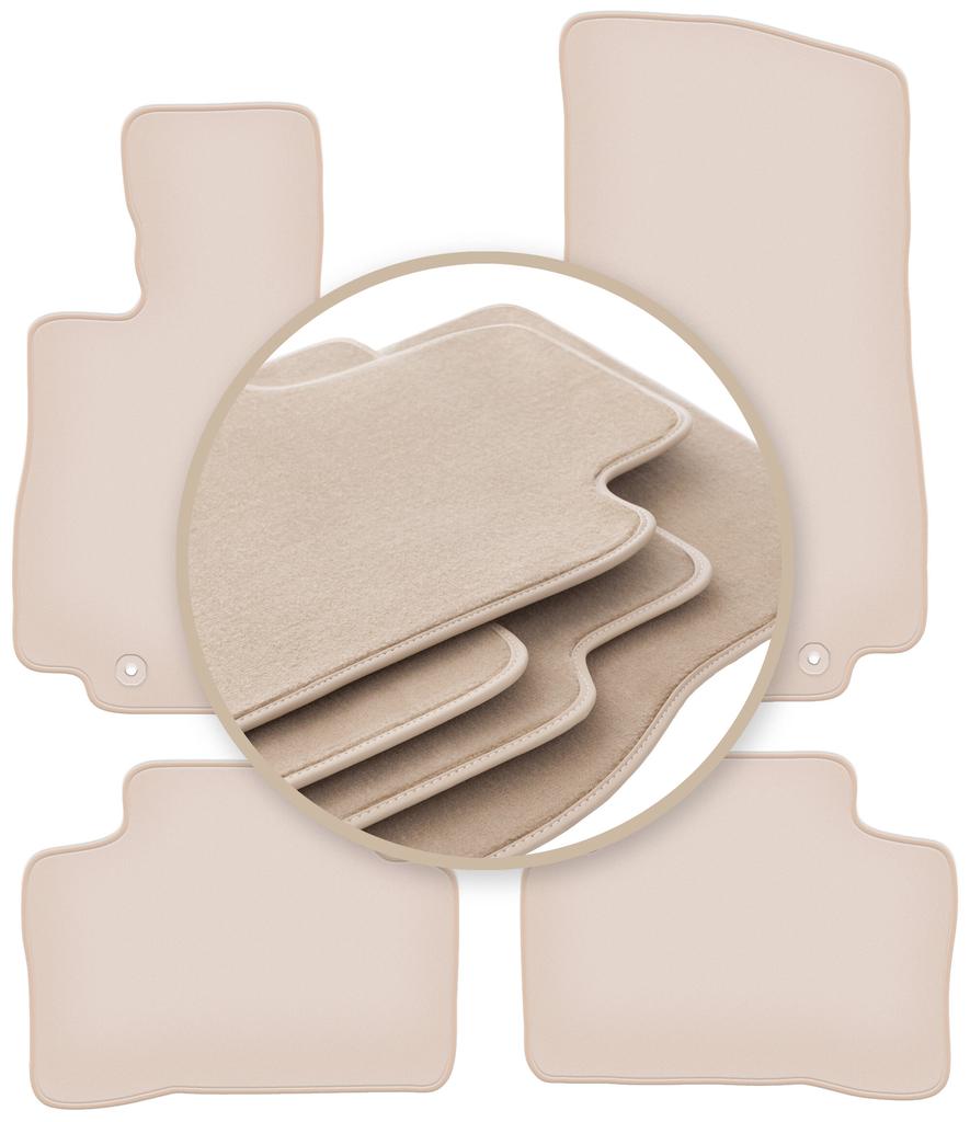 PREMIUM beige floor mats for: Mercedes GLC X253 SUV 2015-