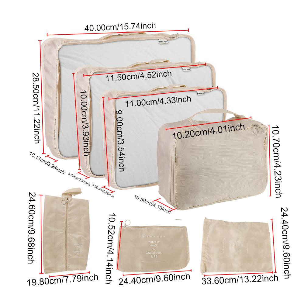 Blanket Shoes Organizers Bag Folding Travel Organizer Storage Bags Clothes Luggage Travel Organizer 7pcs Travel Storage Bag Set