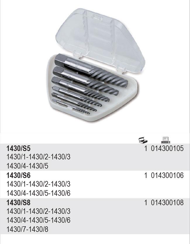 Set Of 5-Piece Extractors For Broken Bolt - Be 1430/S5