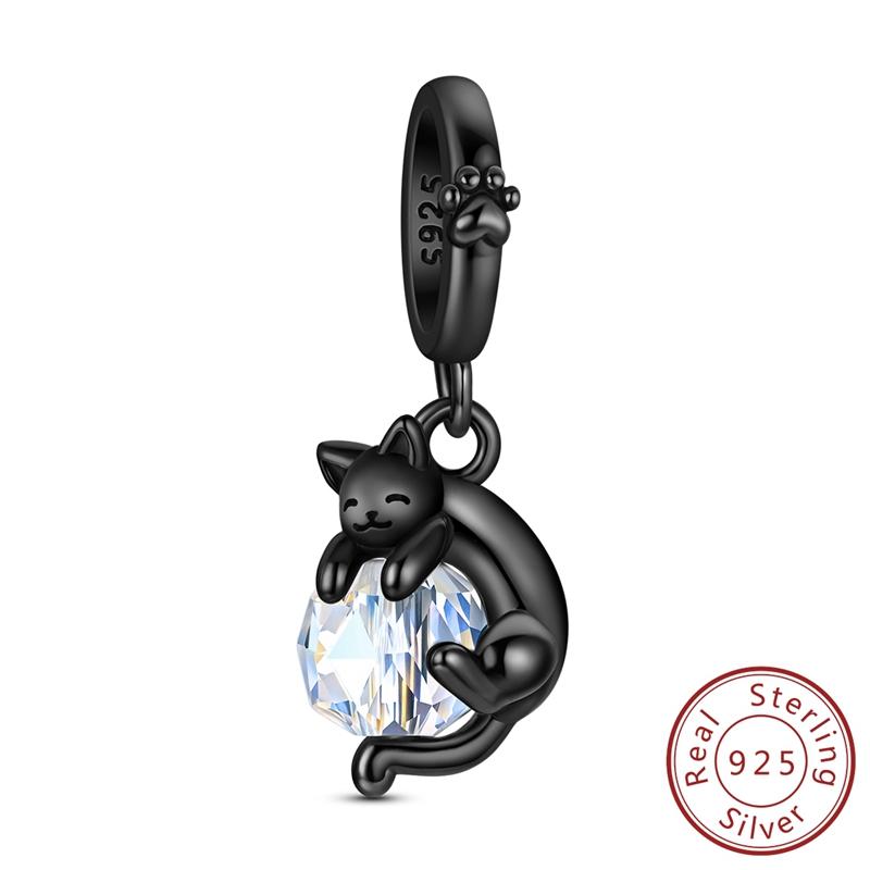 Оригинальные Шармы Бусины Настоящее 100% Серебро Кошачья Лапка Домашнее Животное Звезда Сердце Шарм Подходит для Браслета Браслета Подвеска DIY Изготовление Ювелирных Изделий