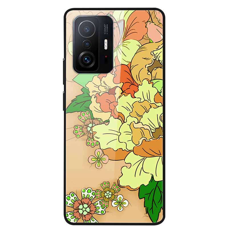 Чехол Для Xiaomi 11T Pro Стекло Жесткий Закаленное Стекло ПК Чехол Для Телефона Для Xiaomi Mi 11T 11 T Pro Ударопрочный Пейзаж Милый Capa Coque