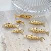 Copper Gold Fish Shaped Pendants Gold Color Pave Red Zircon Ocean Jewelry Pendants For Diy Necklace Bracelet Making Supplies 1PC