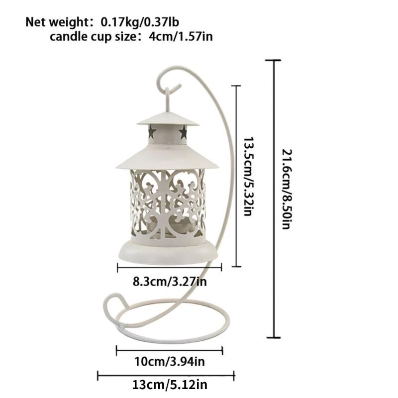 Moroccans Wrought Iron Hanging Candle Lanterns Tealight Holders With Intricate Cutout Pattern For Romantics Home Decors