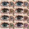 1 пара цветных контактных линз для глаз, синие высококачественные линзы, карие линзы, серые линзы, зеленые контактные линзы для глаз на год