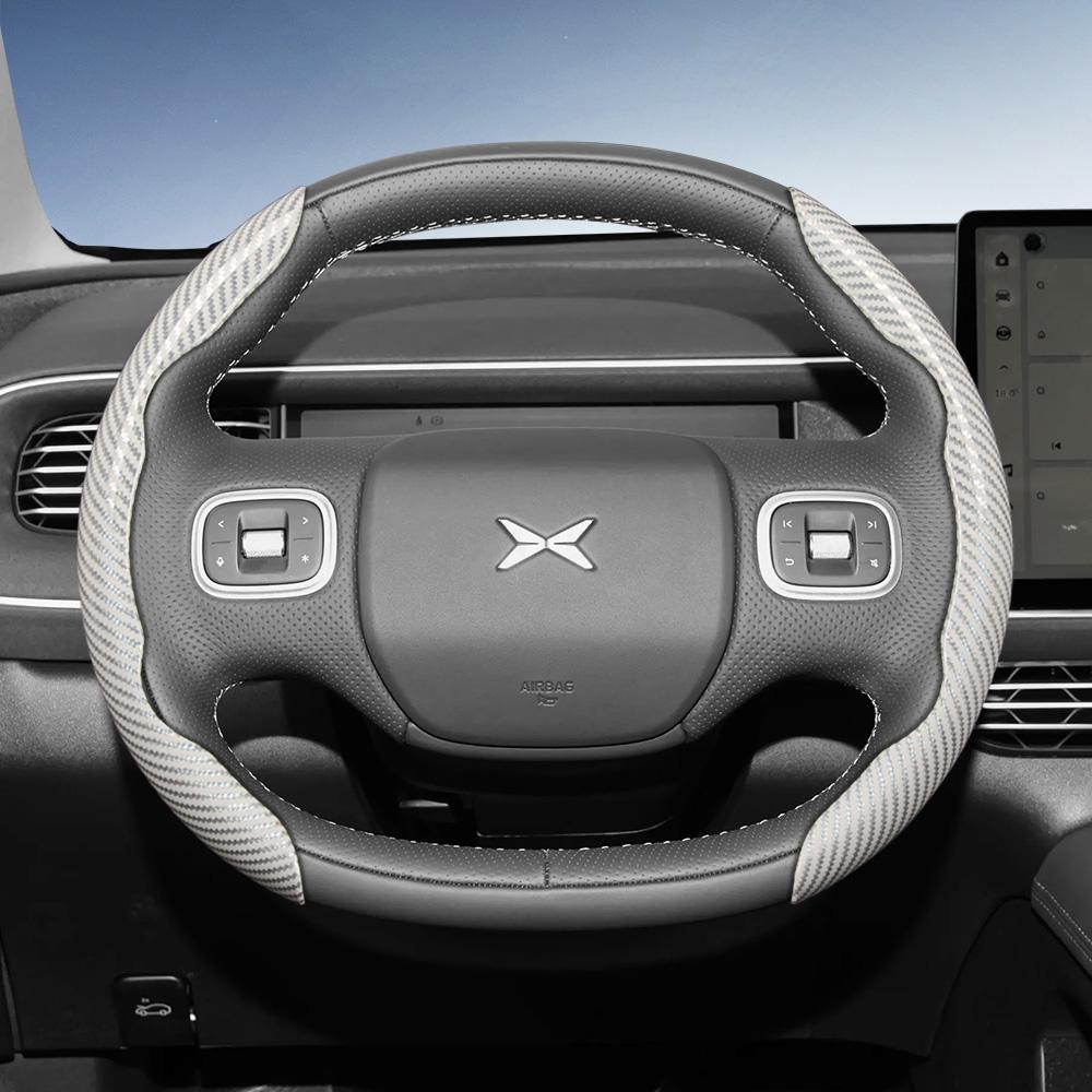 zkfan8 Suitable for Xpeng Carbon Fiber Texture Steering Wheel Cover with Segmented Quick-Release Design, Durable, for Models Such as G6 G9 P7 P7+