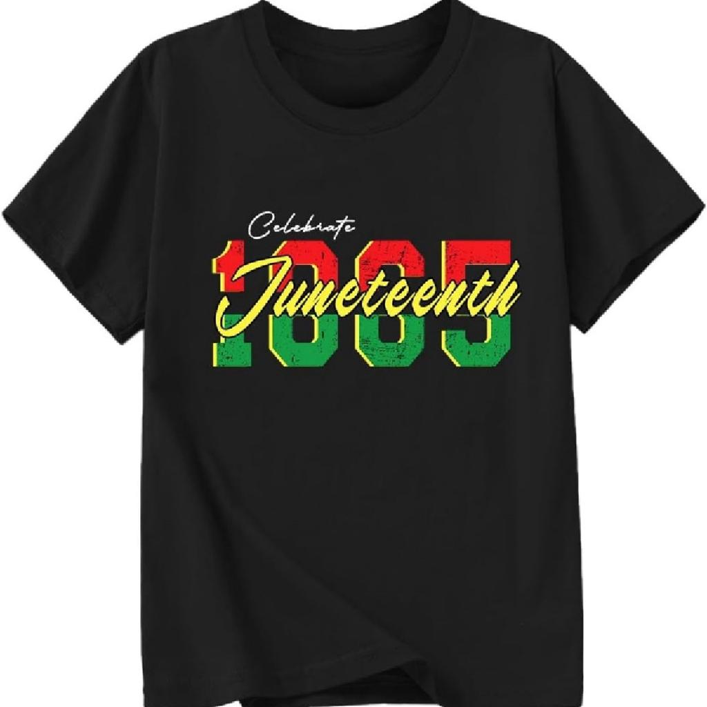 Boys Girls Juneteenth Shirt Freedom 1865 Tshirt Cotton Short Sleeve Tees 2-12 Years