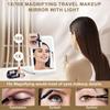 Светодиодное складное дорожное зеркало для макияжа 5x7 дюймов, 3 режима подсветки, USB-перезаряжаемое, сенсорный экран, портативное настольное косметическое зеркало