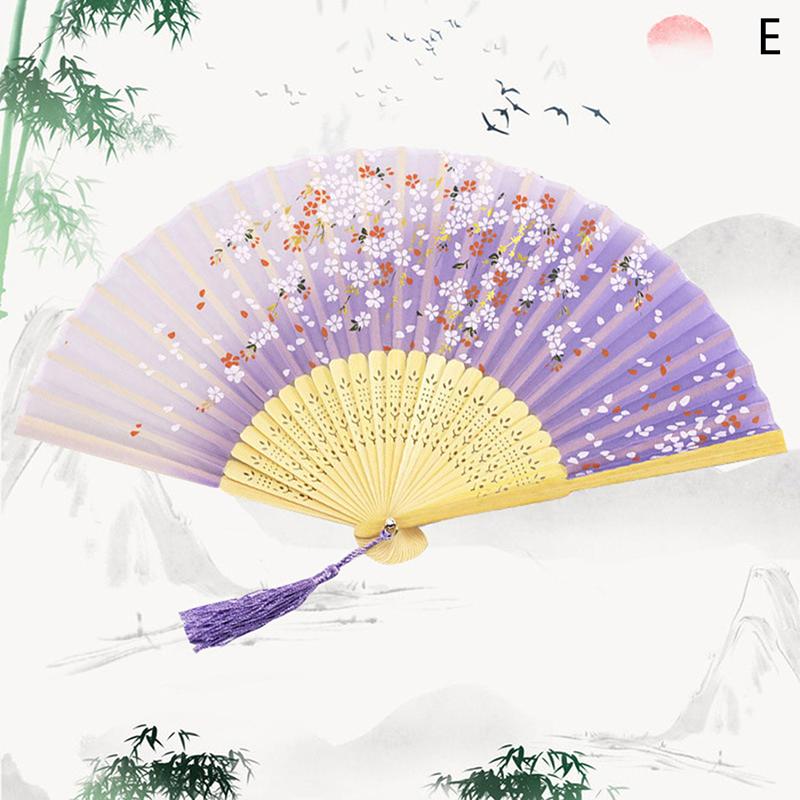 Винтажный складной веер в китайском стиле, бамбуковый ручной веер, классический классический деревянный хвостовик