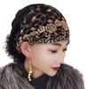 Embroidery Muslim Cap Flowers Prayer Hat Fashion Baotou Hat  Women