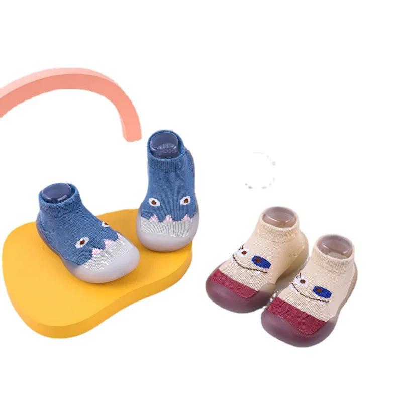 Children Anti-slip Shoes Newborn Baby Toddler Girls Cotton Non-slip Floor Socks Infant Boys Rubber Sole Cartoon Indoor Sneakers