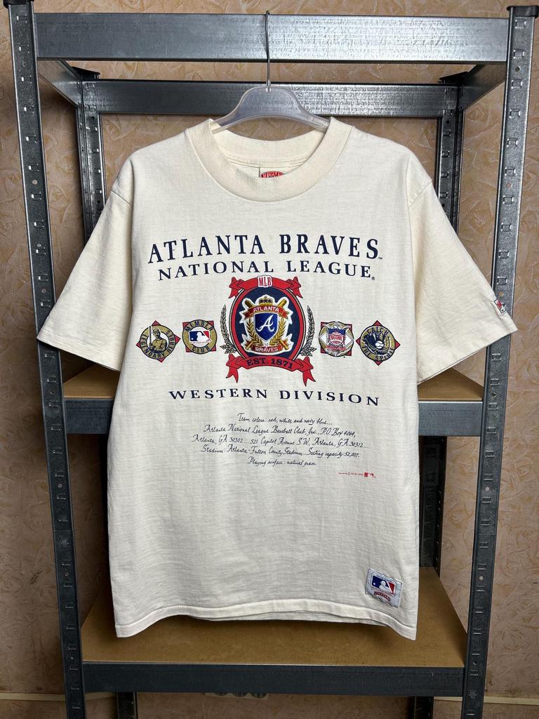 Vintage 1991 Atlanta Braves MLB Nutmeg Playoffs T-Shirt Size L