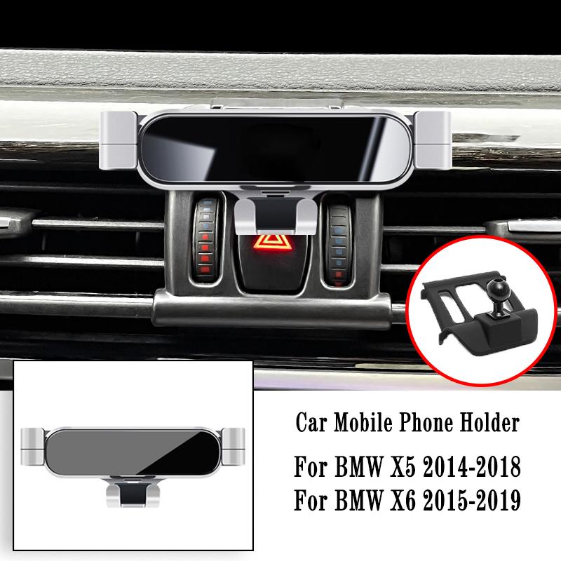 Car Phone Holder For BMW X5 X6 X7 G05 G07 2008-2022 Gravity Navigation Bracket Air Outlet Clip Bracket Rotatable