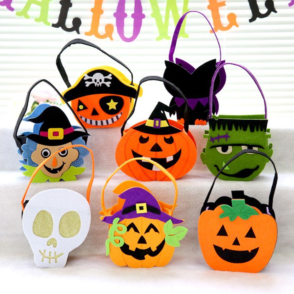 Kids Halloween Decoration With Handle Tote Bag Non-woven Bag Gift Pouch Halloween Candy Bag