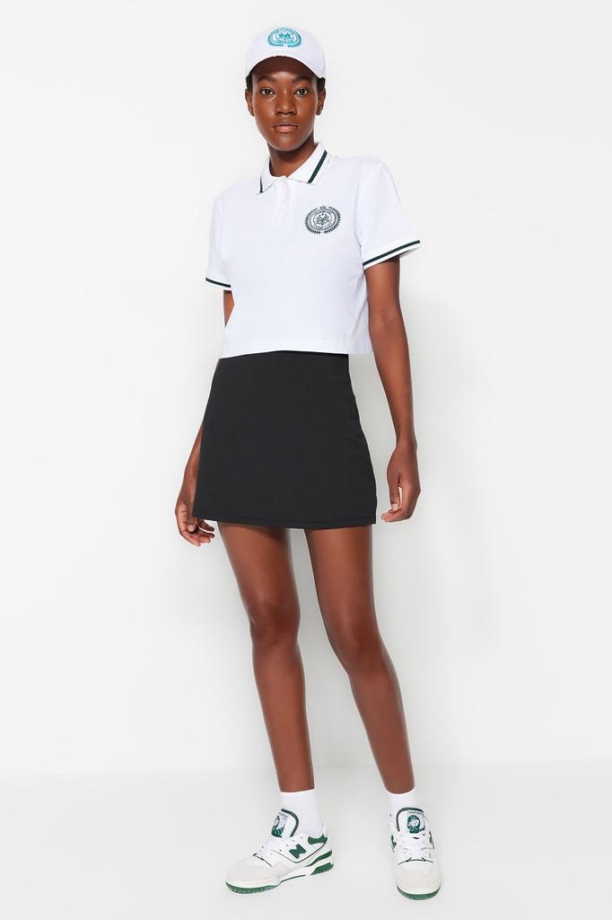 Женская мода, черные плиссированные двухслойные теннисные трикотажные спортивные шорты премиум-класса, юбка с карманом внутри, шорты