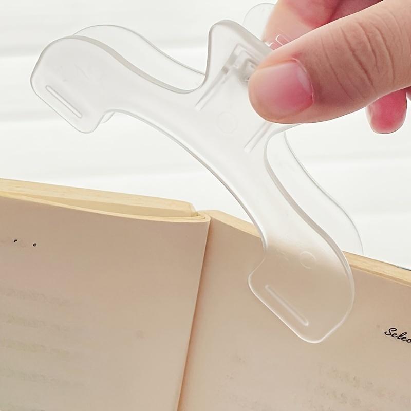 Transparent Plastic Book Clip: Simple Reading Aid, Fixed Book Holder, Creative Bookmark & Practical Note Holder for Bookstore
