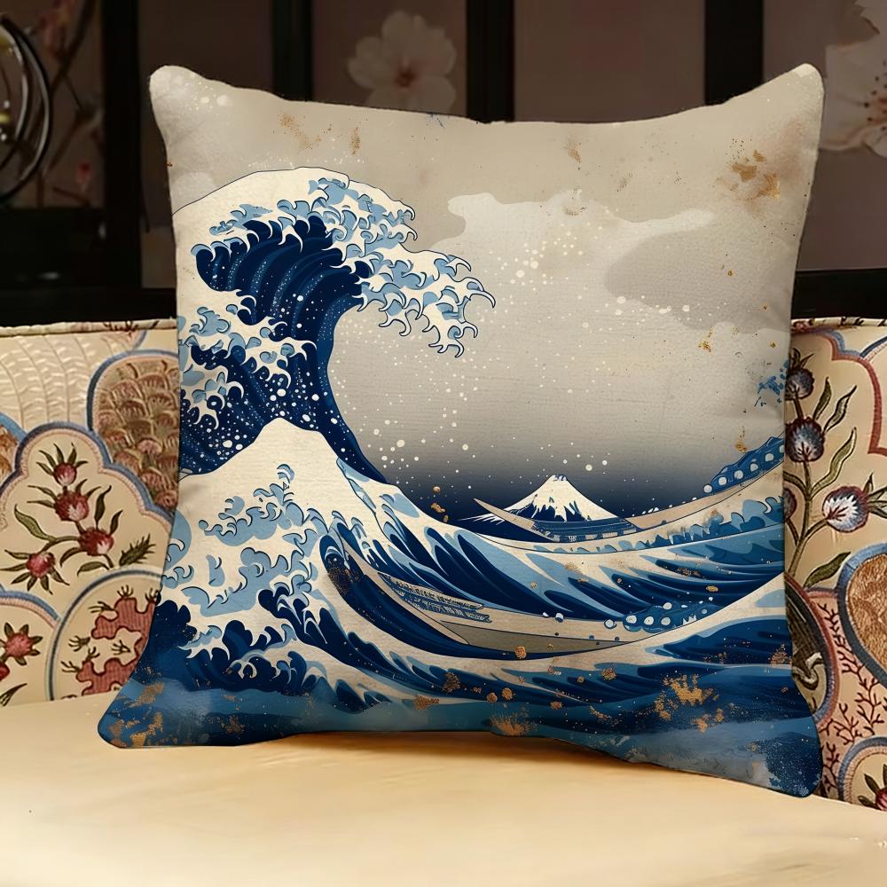 The Great Wave Off Kanagawa Pillow Case Pillowcase Doublesided Printed Sofa Cushion Bedroom Headboard Pillow
