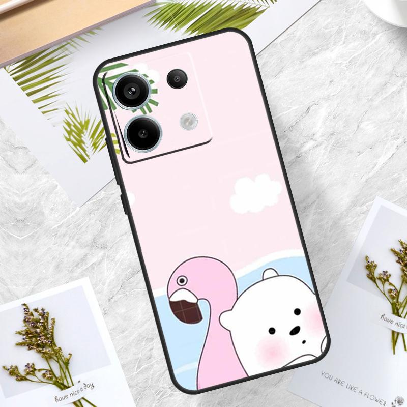 Cute Polar Bear Case For Redmi Note 12 9 10 11 13 Pro Plus 9S 10S 11S 12S Cover For Redmi 12 10C 12C 13C