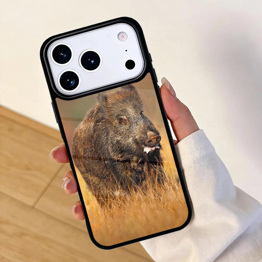 Animal Wild Boar Mobile Phone Case for IPhone 17 AIR 16pro Max 15 14 13 12 11 Bumper Cover