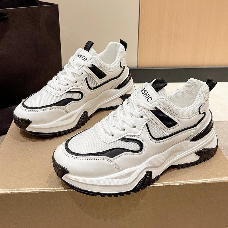 2025 весна, осень и зима новая сетчатая спортивная повседневная обувь женская комбинированная платформа для бега студенческие папины кроссовки женские