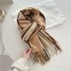 Classic Plaid Imitation Cashmere Scarf Women's Winter Fashion Versatile Thin Warm Scarf Outer Shawl