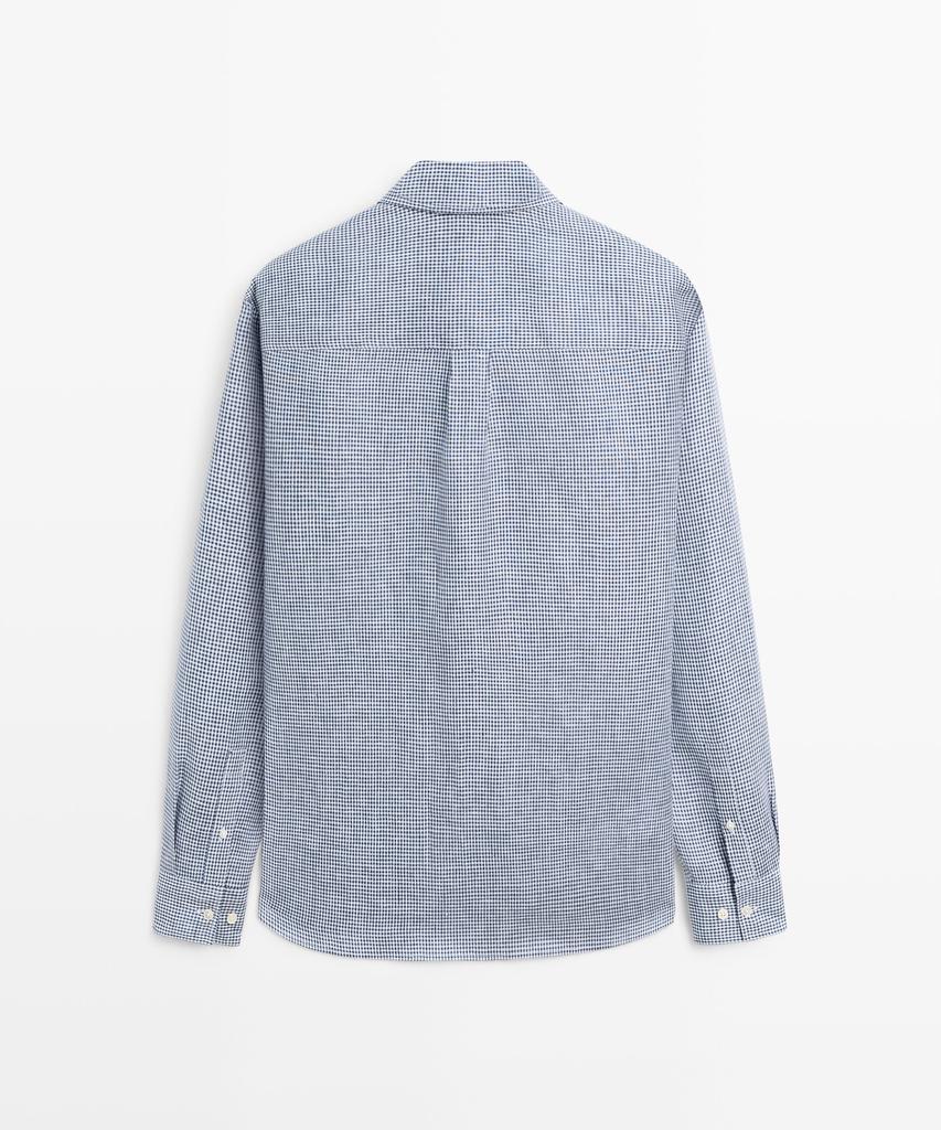 Masimodutti Рубашка в клетку Гингем, Regular Fit, 100% Лен