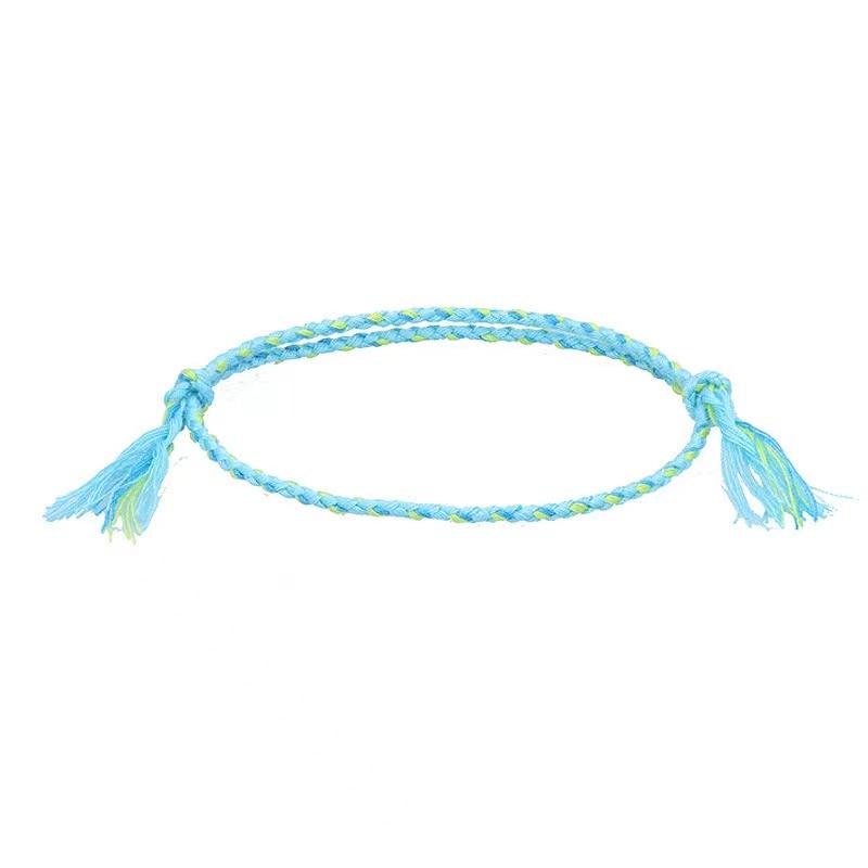 Бохо Четырехрядный цветной браслет ручной работы из водонепроницаемой плетеной нити Простой браслет с узлом на веревке Браслеты дружбы