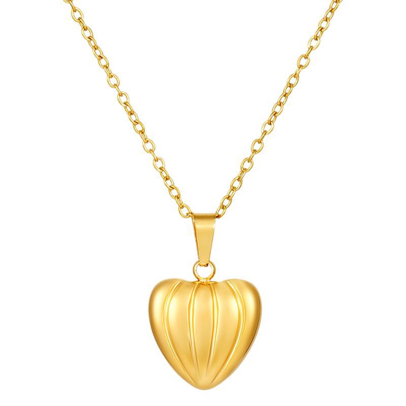 Love pumpkin titanium steel necklace female personality Internet celebrity niche design collarbone chain colored love stainless steel jewelry