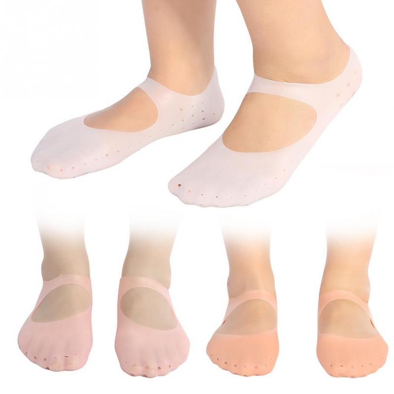 1 Pair Silicone Socks Foot Anti-cracking Protector Foot Care Tool Prevention Socks
