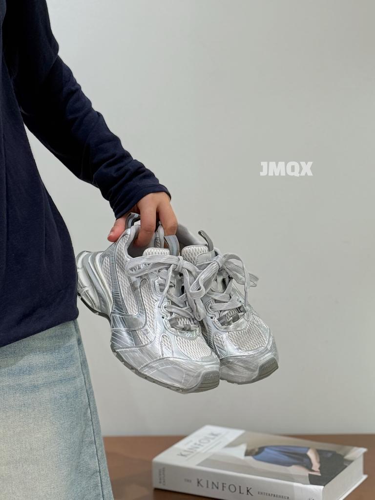 2025 Модный жареный уличный стиль~ Кожаные ретро старые кроссовки на платформе, женские легкие дышащие сетчатые спортивные и повседневные туфли