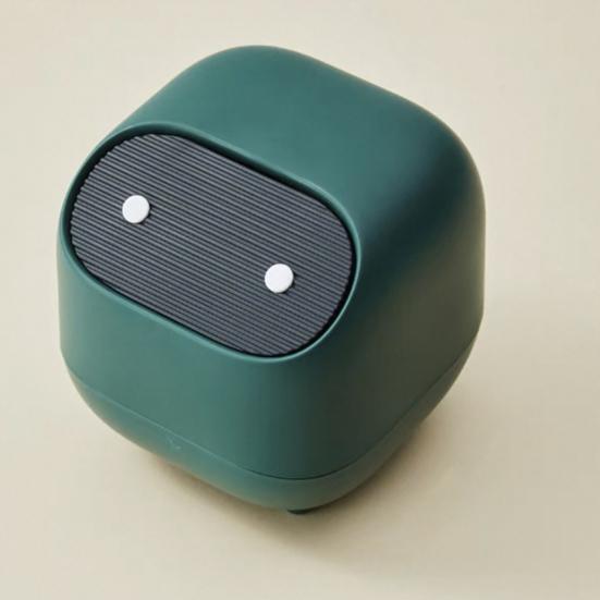 Настольная мусорная корзина со складной крышкой, открывающимся механизмом нажимного типа, компактного размера, мусорное ведро мультяшной формы