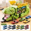1 Set Kids Dinosaur Carrier Truck Toy with 12 Alloy Die-Cast Cars