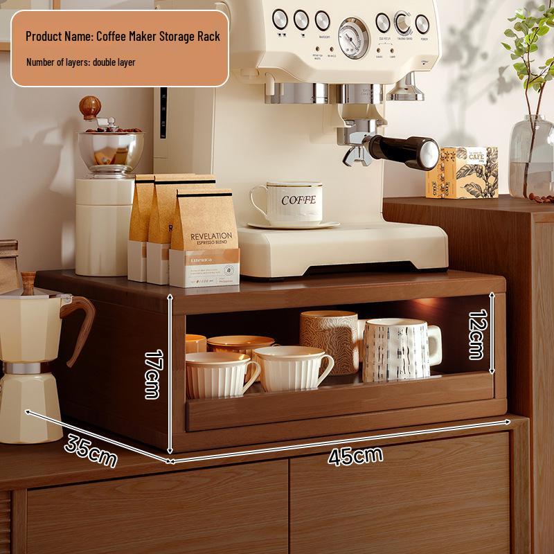 Solid Wood Dining Table Cup Holder & Storage Rack for Mugs, Coffee & Tea Cups