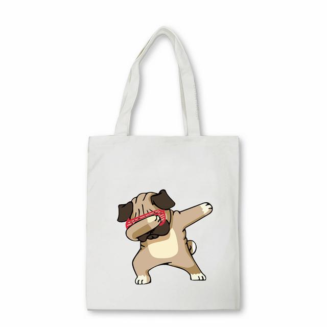 Dabbing Unicorn Panda Anime Shopper Bag Teenage Students Reusable Canvas Bag Handbag Bag Women's Shoulder Tote Bag Bolsas