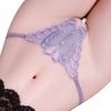 Стринги Женские Кружевные Вышитые Стринги Бабочка Сексуальное Жемчужное Бисероплетение Открытая Промежность Нижнее Белье Низкая Посадка Большой Размер Трусики