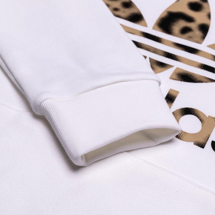 adidas Толстовка с капюшоном Originals Trefoil Leopard Print Logo для мужчин, верхняя одежда, белый цвет GT4361