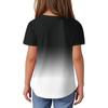Children Fold T-shirts Short-sleeved Summer Round Collar Gradient Leisure Coat T-shirt