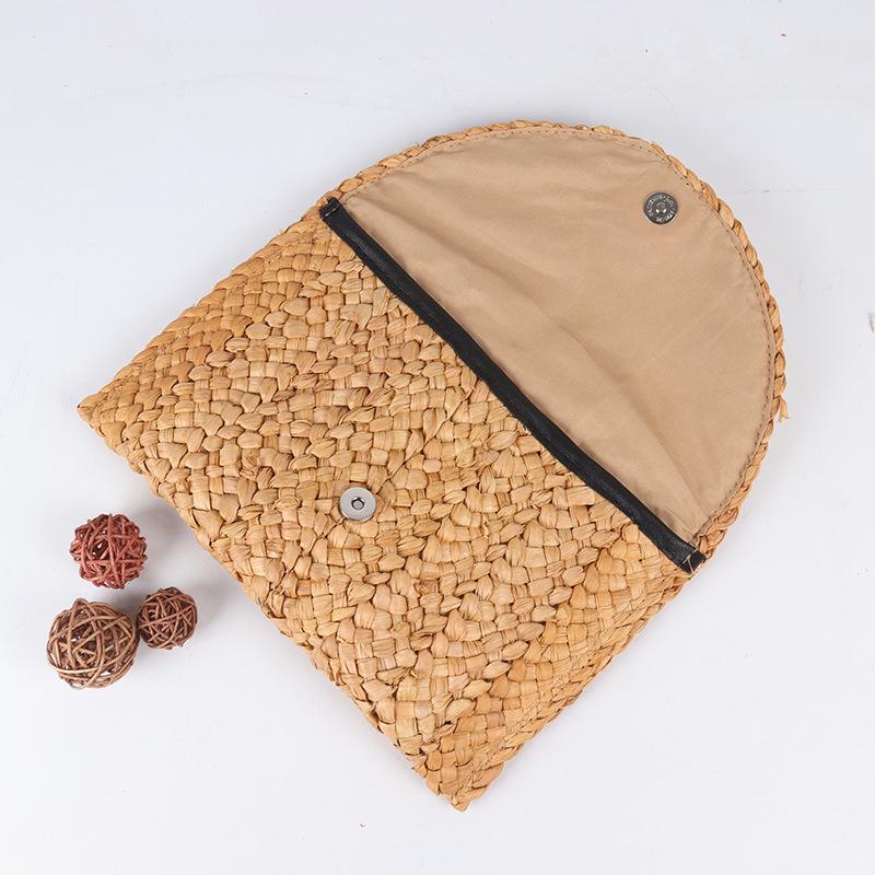 Женский плетеный клатч и кошелек для монет ручной работы из соломы и кукурузных листьев - Повседневная плетеная пляжная сумка